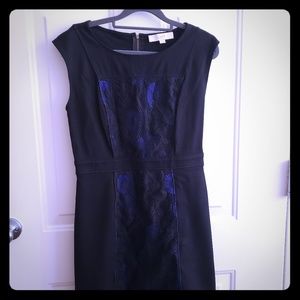 Black and navy lace pencil mini